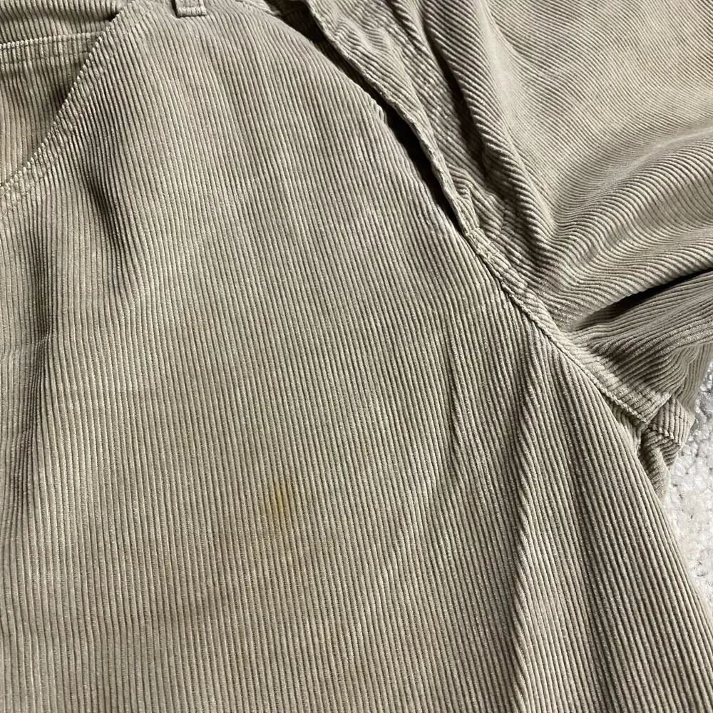 VTG Levis L2 Pants Mens 32x32 Beige Corduroy Carpenter Baggy Wide Leg Workwear
